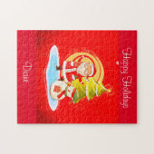 Hand Drawn Happy Kerstmis Legpuzzel (Horizontaal)