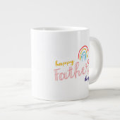 Hand-Drawn Happy Vaderdag Pride Rainbow Grote Koffiekop (Voorkant rechts)