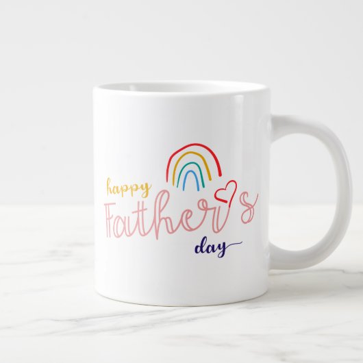 Hand-Drawn Happy Vaderdag Pride Rainbow Grote Koffiekop (Rechts)