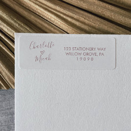 Hand Drawn Heart | Blush Pink Weddenlabel Etiket