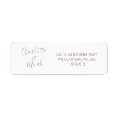 Hand Drawn Heart | Blush Pink Weddenlabel Etiket (Voorkant)