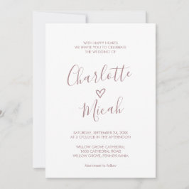 Hand Drawn Heart | Blush roze de bruiloft van Kaart