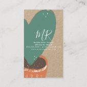 Hand Drawn Heart Cactus Plant Shop Botanisch Visitekaartje (Achterkant)