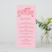 hand drawn heart couple Whimsical Wedding  Menu (Staand voorkant)