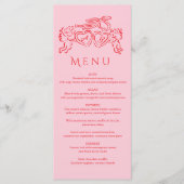 hand drawn heart couple Whimsical Wedding Menu (Voorkant)