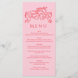 hand drawn heart couple Whimsical Wedding  Menu