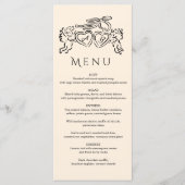 hand drawn heart couple Whimsical Wedding  Menu (Voorkant)