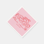 hand drawn heart couple whimsical wedding servet (Hoek)
