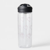 Hand Drawn Heart Donuts Valentines Water Bottle Waterfles (Voorkant)