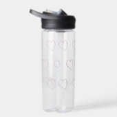 Hand Drawn Heart Donuts Valentines Water Bottle Waterfles (Rechts)
