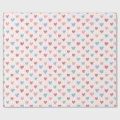 Hand Drawn Heart Doodle Pattern Cadeaupapier (Vlak)