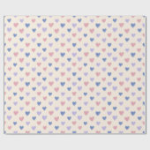 Hand Drawn Heart Doodle Pattern Wrapping Paper Cadeaupapier (Vlak)