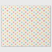 Hand Drawn Heart Doodle Pattern Wrapping Paper Cadeaupapier (Vlak)
