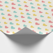 Hand Drawn Heart Doodle Pattern Wrapping Paper Cadeaupapier (Hoek)