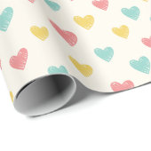 Hand Drawn Heart Doodle Pattern Wrapping Paper Cadeaupapier (Rol Hoek)
