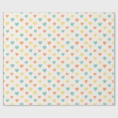 Hand Drawn Heart Doodle Pattern Wrapping Paper Cadeaupapier (Vlak)