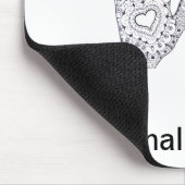 Hand Drawn Heart Doodled Hands Muismat (Hoek)