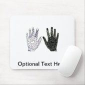 Hand Drawn Heart Doodled Hands Muismat (Met muis)
