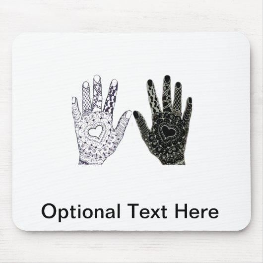Hand Drawn Heart Doodled Hands Muismat (Voorkant)