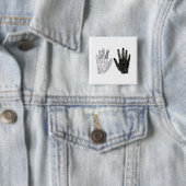 Hand Drawn Heart Doodled Hands Vierkante Button 5,1 Cm (In situ)