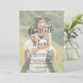 Hand Drawn Heart | Foto van het huwelijk Kaart (Staand voorkant)