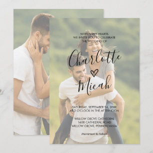 Hand Drawn Heart   Foto van het huwelijk Kaart