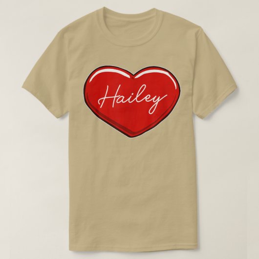 Hand Drawn Heart HaileyFirst Name Hearts I Love Ha T-shirt (Design voorkant)