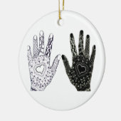 Hand Drawn Heart Hands Keramisch Ornament (Links)