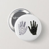 Hand Drawn Heart Hands Ronde Button 5,7 Cm (Voorkant /achterkant)
