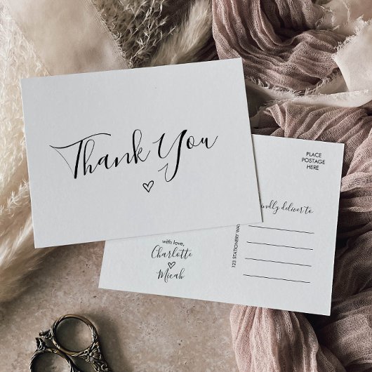 Hand Drawn Heart Hartelijk dank Briefkaart