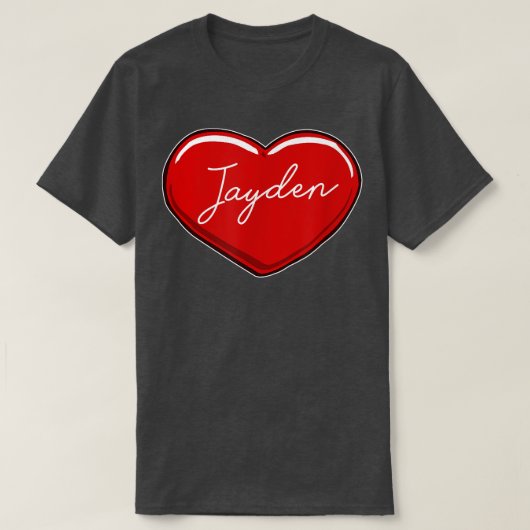 Hand Drawn Heart JaydenFirst Name Hearts I Love Ja T-shirt (Design voorkant)