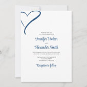 Hand Drawn Heart Minimal Wedding Kaart (Voorkant)