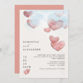 Hand Drawn Heart Romantic Intimate Wedding Kaart (Voorkant / Achterkant)