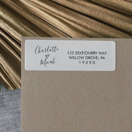 Hand Drawn Heart Wedding Etiket