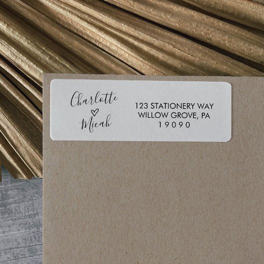 Hand Drawn Heart Wedding Etiket