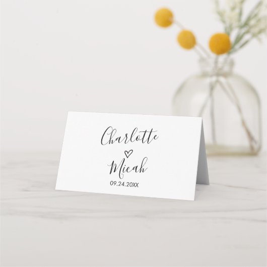 Hand Drawn Heart Wedding Plaatskaartje (Achterkant)