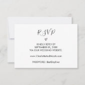 Hand Drawn Heart Wedding Website RSVP-kaart RSVP Kaartje (Voorkant)