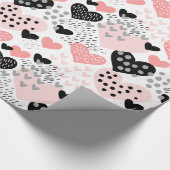 Hand Drawn Hearts and Stippen Pattern ID471 Cadeaupapier (Hoek)