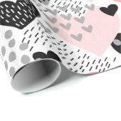 Hand Drawn Hearts and Stippen Pattern ID471 Cadeaupapier (Rol Hoek)