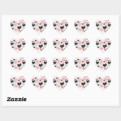 Hand Drawn Hearts and Stippen Pattern ID471 Hart Sticker (Vel)