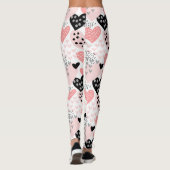 Hand Drawn Hearts and Stippen Pattern ID471 Leggings (Achterkant)