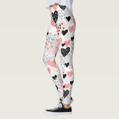 Hand Drawn Hearts and Stippen Pattern ID471 Leggings (Links)