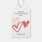 Hand Drawn Hearts Cadeaulabel (Voorkant)