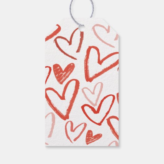 Hand Drawn Hearts Cadeaulabel (Achterkant)