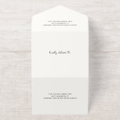 Hand Drawn Hearts Doodle Modern Wedding All In One Uitnodiging (Buiten)