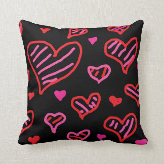 Hand Drawn Hearts Pillow Kussen