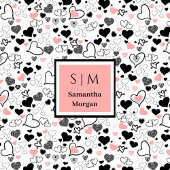 Hand Drawn Hearts Romantic Wedding Love Gift Art Fleece Deken