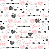 Hand Drawn Hearts Sweet 25th Anniversary Love Gift Lange Tafelloper