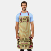 Hand Drawn Hearts Welcome Banner Wood Grain Herfst Schort (Gedragen)