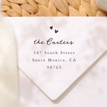 Hand Drawn Hearts Whimsical Script Name & Address